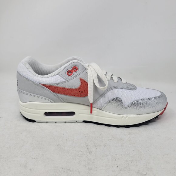 Nike Air Max 1 PRM Premium Hot Sauce Chile Red Pepper White Silver HF7746-100 8 - Picture 3 of 16